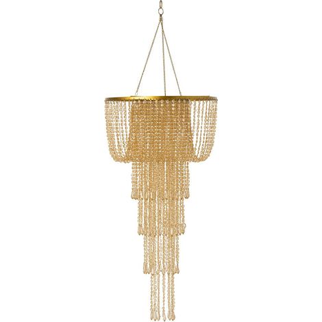 Abat-Jour Suspension Perles "Sigrid" 80cm Doré (1/5)