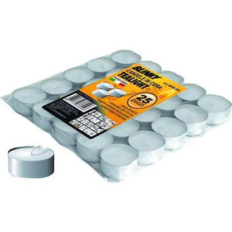 Candele Cera T-Light Blinky Bianco Astuccio 25Pz Mm.38X17H