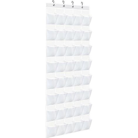 Rangement à chaussures suspendu à la porte avec 40 grandes poches transparentes, idéal pour une chambre à coucher. (1/5)