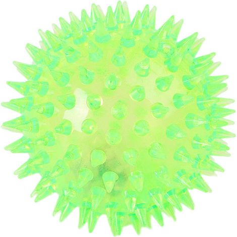 La boule LED de chiot de chien de PVC allume le jouet de jeu clignotant chassant le rebond hérissé (1/5)