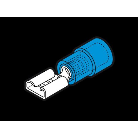Cembre capicorda faston con testa piatta femmina blu bf-f608 (1/3)