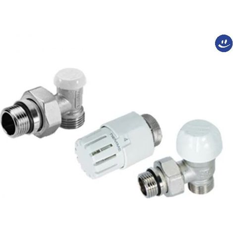 Kit Tiemme Valvola Detentore Testa Termostatica a Squadra da 3/8 - 3300145