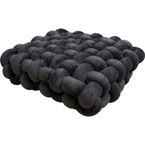 Coussin de sol- Coussin épaissi- Coussin tissé, 40x40cm- Gris foncé (1/4)