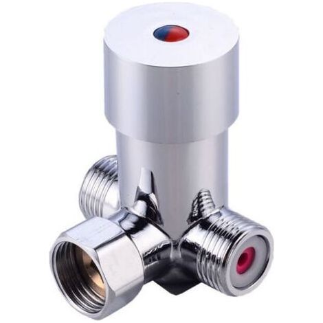 Lntyq Mélangeur Thermostatique de Contrôle Température Vanne Mélange D'eau Froide Chaude G1/2 pour la Maison D'hôtel Salle Bains Capteur Automatique Robinet Sans Contact Mitigeur Cabine Douch (1/5)