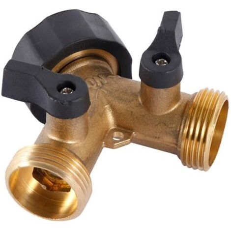 Robinet de jardin tuyau à trois voies inverseur en laiton tuyau d'eau un point deux deux voies type Y (1/4)