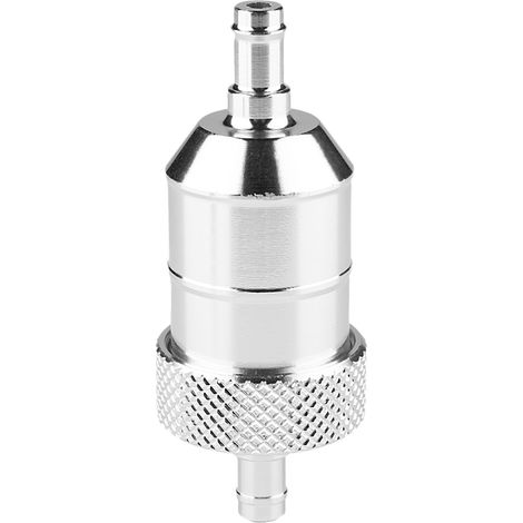 Filtre à essence moto 8mm universel, nettoyeur filtration huile, argent (1/3)