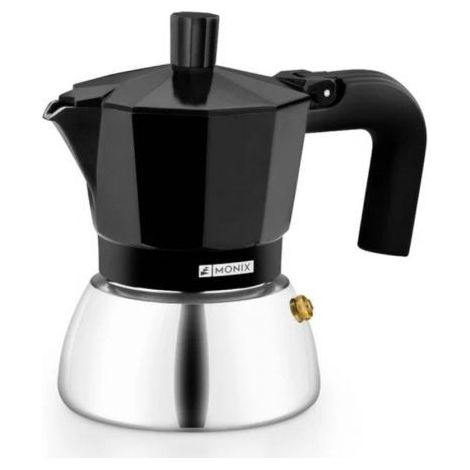 Cafetera Monix Induction Inox 9 tazas negra aluminio y acero  Oferta exclusiva