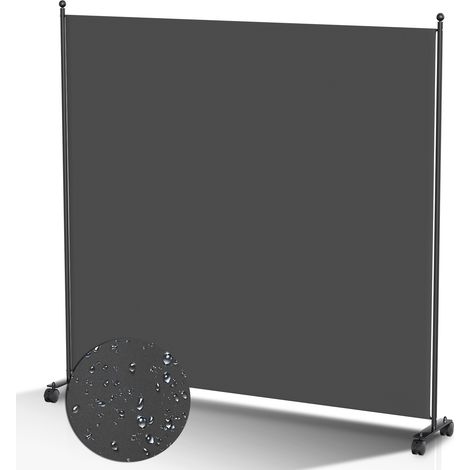 Randaco Paravent mit Rollen Faltbarer Raumteiler Outdoor Trennwand Garten Sichtschutz Raumtrenner 1 teilig Anthrazit 187x181 cm (1/5)