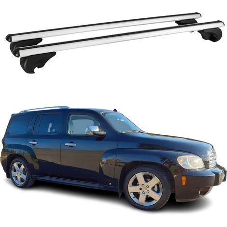 OMAC Barres de toit en aluminium pour Chevrolet HHR 2006-2011 – TÜV / DIN 75302:2019 – Antivol inclus – Charge max 75 kg – 2 barres Argent (1/4)