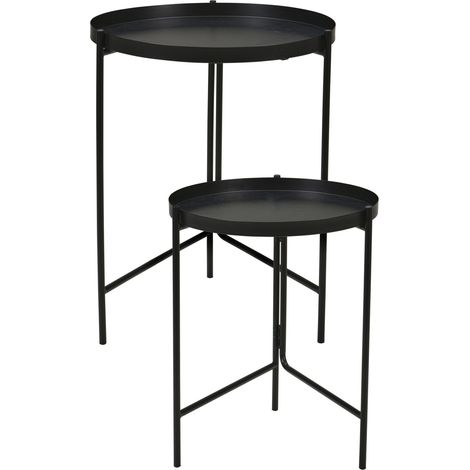Ensemble de deux tables d'appoint en métal, Ø 31 cm, Ø 36 cm (1/2)