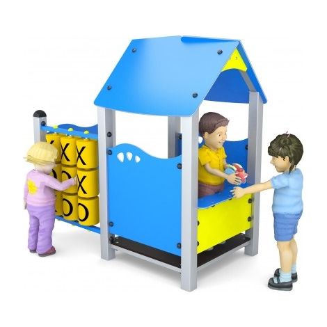 Gioco Per Parchi Casetta Con Veranda E Pannelli Gioco Labirinto E Tris