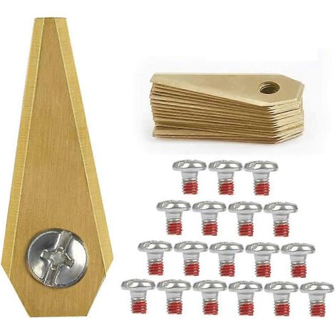 Lot de 18 lames de rechange en titane (49 x 19 x 1 mm) pour tondeuse robot Bosch Inde. Antirouille et résistantes. (1/5)