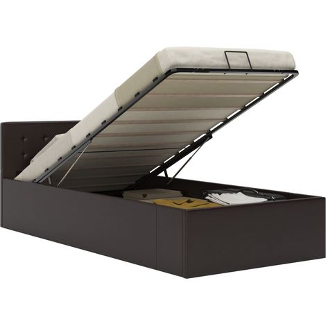 vidaXL Giroletto con Contenitore Idraulico Grigio Similpelle 90x200cm (1/5)