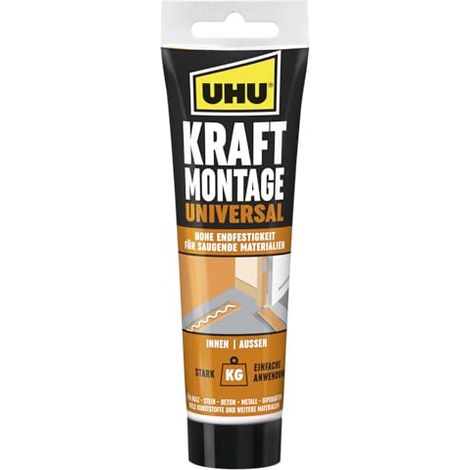 Colle uhu kraft montage sans solvant adhérence rapide blanche