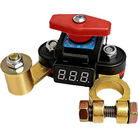 Séparateur de batterie de voiture, camion avec petit interrupteur principal, interrupteur rotatif à 360°, 12 V-24 V, universel, bloc de de batterie épais pour pôle négatif du véhicule, avec (1/5)