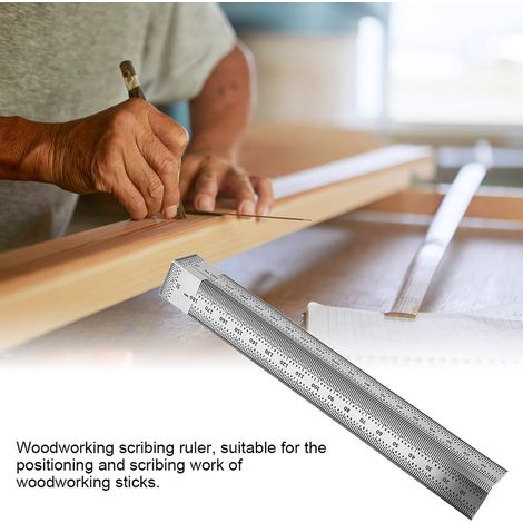 Règle de traçage d'angle 180mm en acier allié pour menuiserie, outil de mesure et marquage pour charpentier (1/5)
