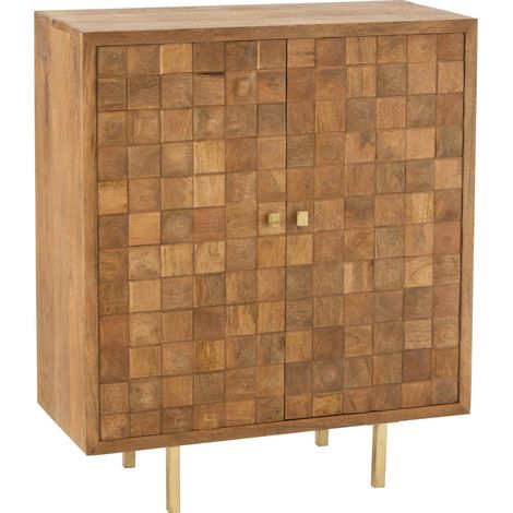 Armoire design bois de manguier naturel et pieds dorés élégants - Bois naturel et détails dorés (1/5)
