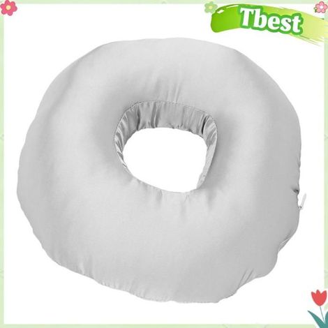 Tbest oreiller de trou d'oreille Oreiller d'oreille en Satin soyeux, oreiller en forme de parapharmacie pluie Gris argenté (1/5)