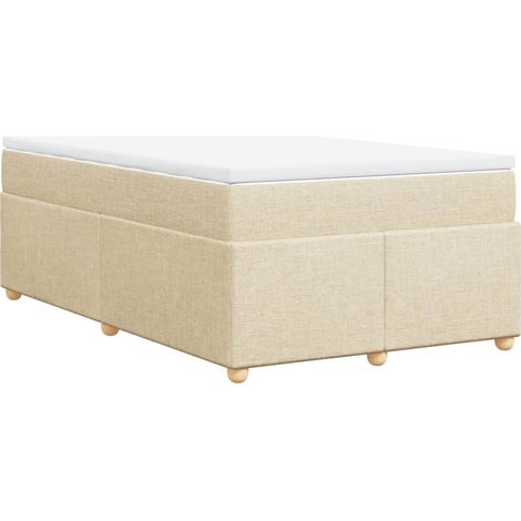 Maison Exclusive - Sommier à lattes de lit avec matelas crème 120x190 cm tissu (1/5)