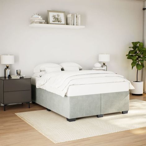 vidaXL Estructura de cama sin colchón terciopelo gris claro 140x190 cm (1/5)