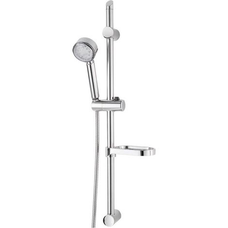 TRADE SHOP - Saliscendi Asta Con Soffione Doccia Monofunzione A Led Cromo Risparmio 40% - (1/3)