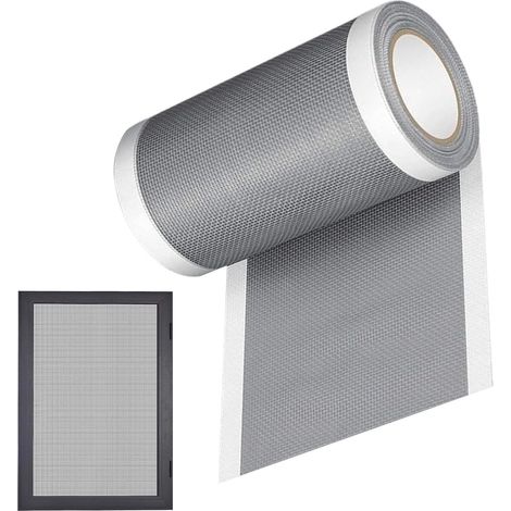 Kit de Réparation d'Écran en adhésif PVC invisible et résistant,Ruban de Réparation pour Moustiquaire de Porte et Fenêtre (1/5)