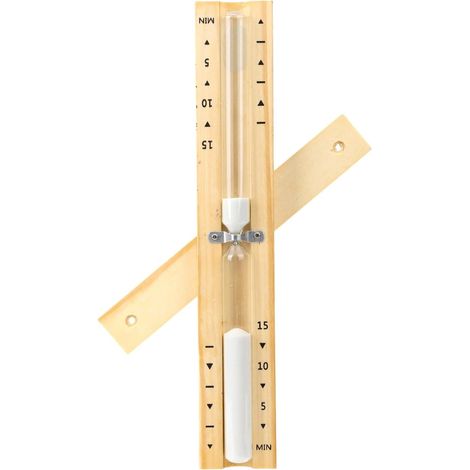 Minuterie de Sauna, Rotation à 360 Degrés Sablier de 15 Minutes avec Grain Blanc Résistant à la Chaleur Montage Mural Accessoires d'Horloge Sauna pour Spa Salle Classe Salle Sport Studio Yoga (1/5)