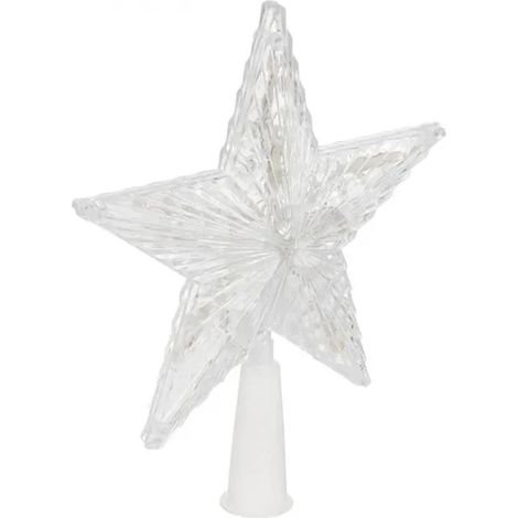 Déco Sapin de Noël Étoile lumineuse - 10 LED Multicolore - Intérieur - 17x4x20 cm (1/3)