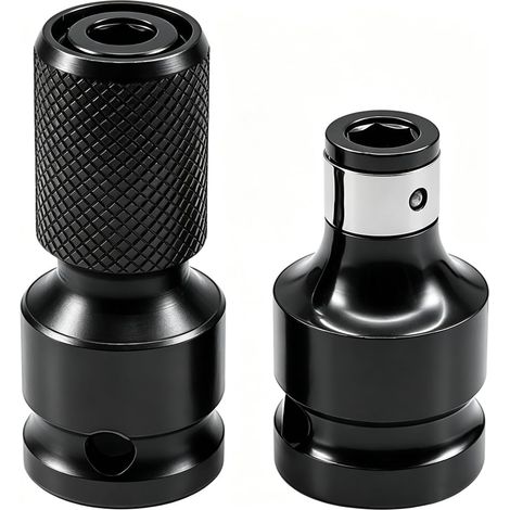 Lot de 2 adaptateurs de visseuse à percussion 1/2 vers 1/4 - Porte-embout - Adaptateur pour clé à cliquet - Porte-embout (1/5)