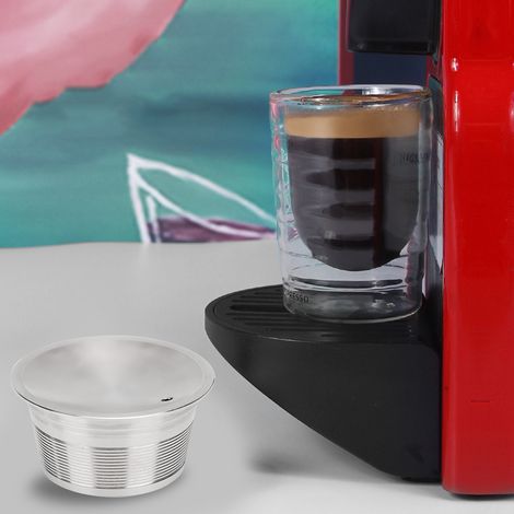 Filtre à café rechargeable et réutilisable en acier inoxydable, compatible avec les capsules Nescafé Dolce (1/5)