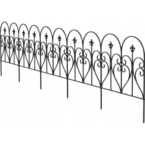 Mountview Fence Dog Fence Outdoor Garden Fence 5Pc Rustproof Steel Yard Black (1/5)