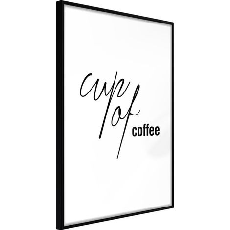 Affiche Murale Encadrée "Caffeine Needed" 21 x 30 cm Noir