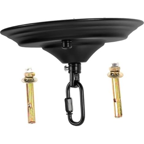 Plaque de fixation ronde noire pour lustre, rosace de suspension de plafond, support de luminaire robuste pour plafonniers (1/5)