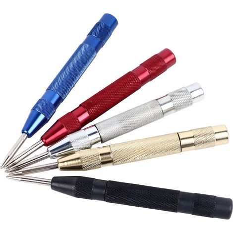 Jeu de poinçons de centrage en acier au carbone, multifonctionnels et automatiques, avec capuchon (1/5)