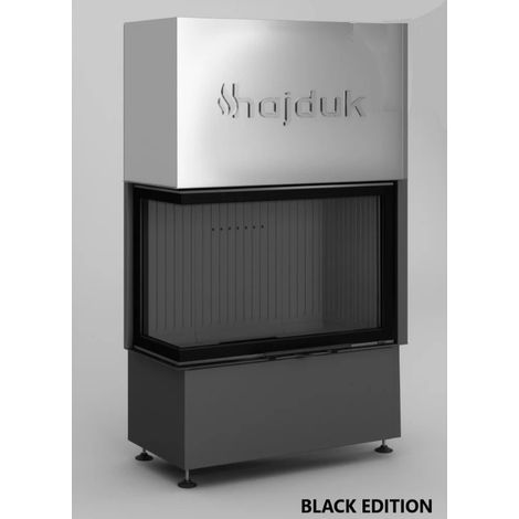Estufa de leña de esquina Volcano 2L/PATh negro 86 cm - Ángulo: Izquierdo