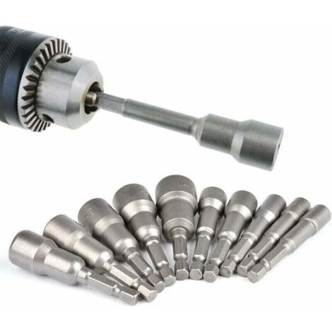 NALOOKAMIC 10 Pièces Douille Magnétique Visseuse: Embout Aimanté pour Visseuse à Choc 6-19mm 1, 4\
