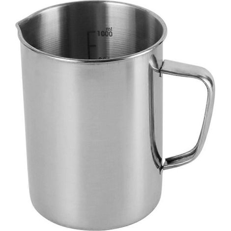 Gobelets en acier inoxydable pour laboratoire, béchers gradués de 1000 ml pour cours de chimie-14x10cm-Silver (1/3)