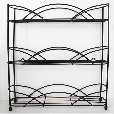 Kitchen Rangement Epices - Support Etagere a Epices Noire, Parfait pour Stocker Les Épices et Les Herbes, Peut Contenir Range Epices Cuisine… (1/4)