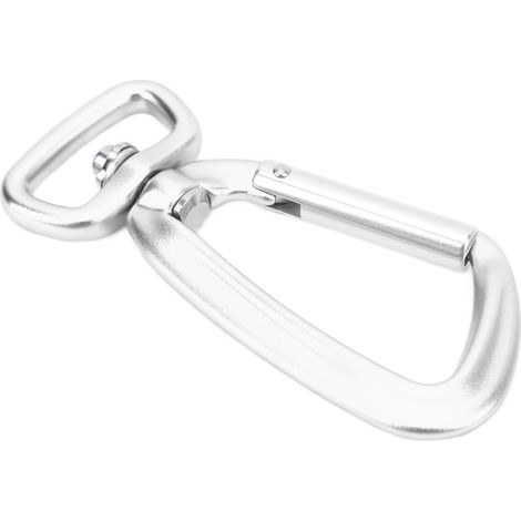 Crochet pivotant en aluminium pour laisse de chien et cerf-volant, base carrée argentée extérieure (1/5)
