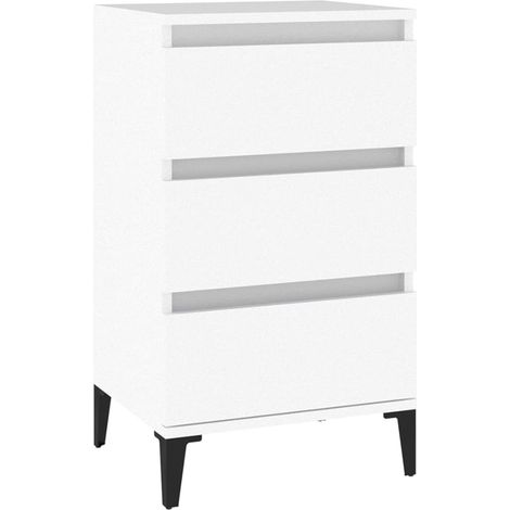 Mesita de noche madera contrachapada blanca 40x35x70 cm vidaXL