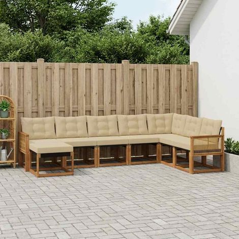 vidaXL Outdoor-Sofagarnitur 8 pcs Natur und Beige (1/5)