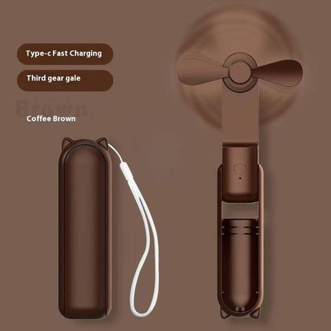 1 faltbarer, tragbarer Ventilator, USB-aufladbar, 3 einstellbare Geschwindigkeitsstufen, ideal für Frauen und Büros (1/5)