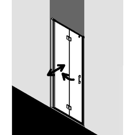 Kermi LIGA Pendel-Falttür 2SR 700 x 2000mm  silber mattglanz ESG klar