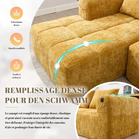 Canapé confortable pour 2 personnes. Pas besoin de montage particulier. Gris. (1/5)