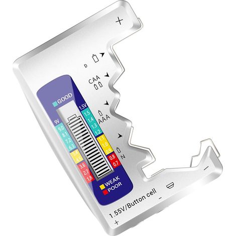 Testeur de piles numérique, indicateur de niveau de charge pour piles N, AA, AAA, D, 9 V, C et bouton 1,55 V, outil de surveillance des domestiques (1/5)