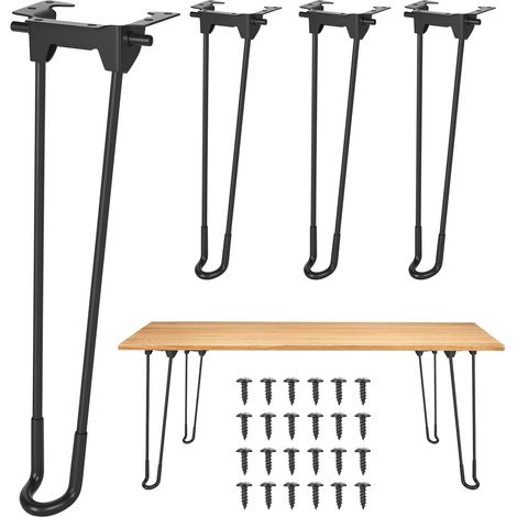 4 Pcs Pied de Meuble Pliables, 32cm DIY Pieds de Table en épingle Métal, DIY Pieds de Meuble pour Tables Basses, Bars, armoires, chaises, Bureaux, canapés et bancs (1/5)