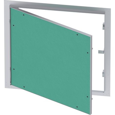 Wiltec Revisionsklappe 50 x 50 cm Revisionstür mit Aluminiumrahmen, Revisionsöffnung mit 12,5 mm Gipskartoneinlage, Revi Klappe für Trockenbau