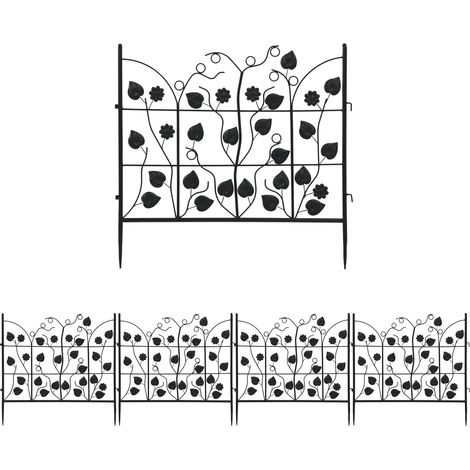 5 X Metal Garden Fence Panels Border Edging Kids Lawn Animal Barrier 69x67 cm