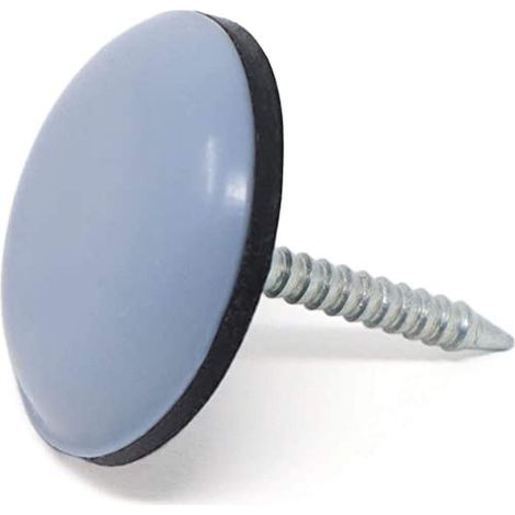 16 x Glisseurs PTFE avec Clou/Bleu-Gris/Ø 20 mm/Rond/Patins en PTFE à Clou