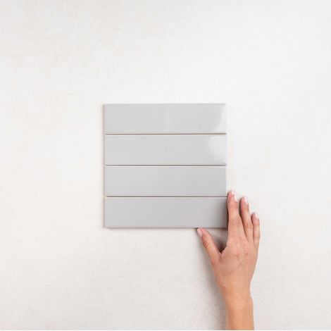 Faience Effet Zellige COSTA NOVA 5x20 cm Grey Gloss (1/4)
